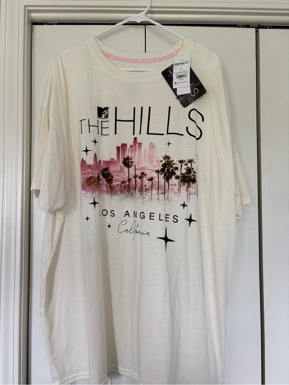 MTV Cream Short Sleeve Tee with Pink City Graphic